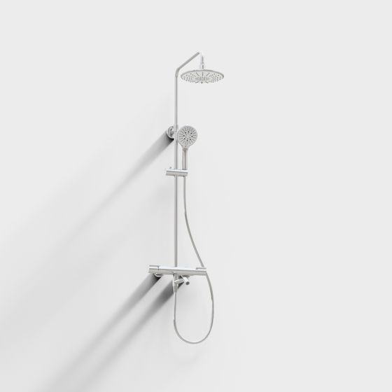 Minimalist Shower System 3D model for Contemporary Interiors