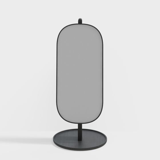 Chic Minimalist Floor Mirror 3D model for Design Projects