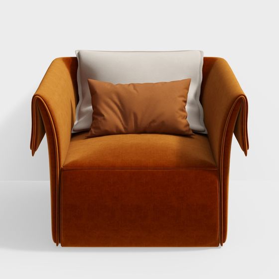 Elegant Low Polygon Sofa Chair 3D model for Modern Interiors