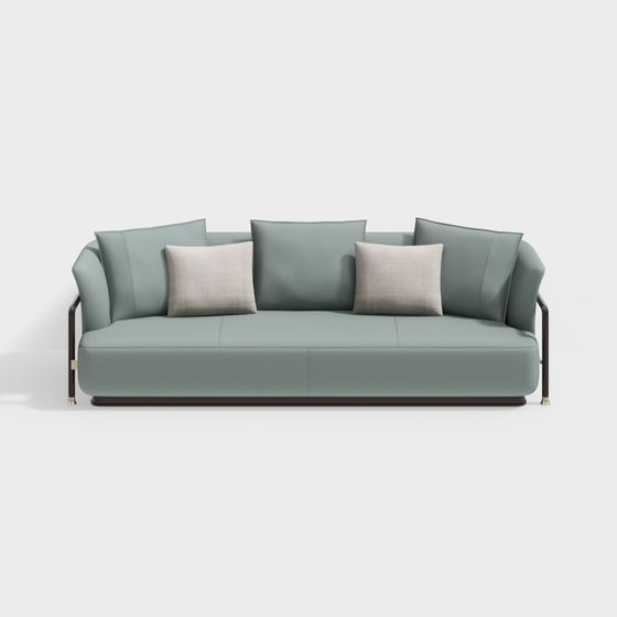 Elegant Low-Polygon Sofa 3D Model