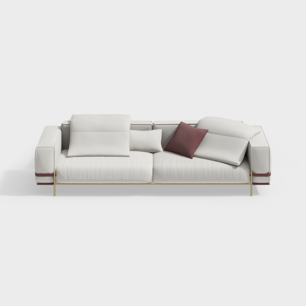 Red Square Seal - Oriental Minimalist - Four-seater sofa - S2021