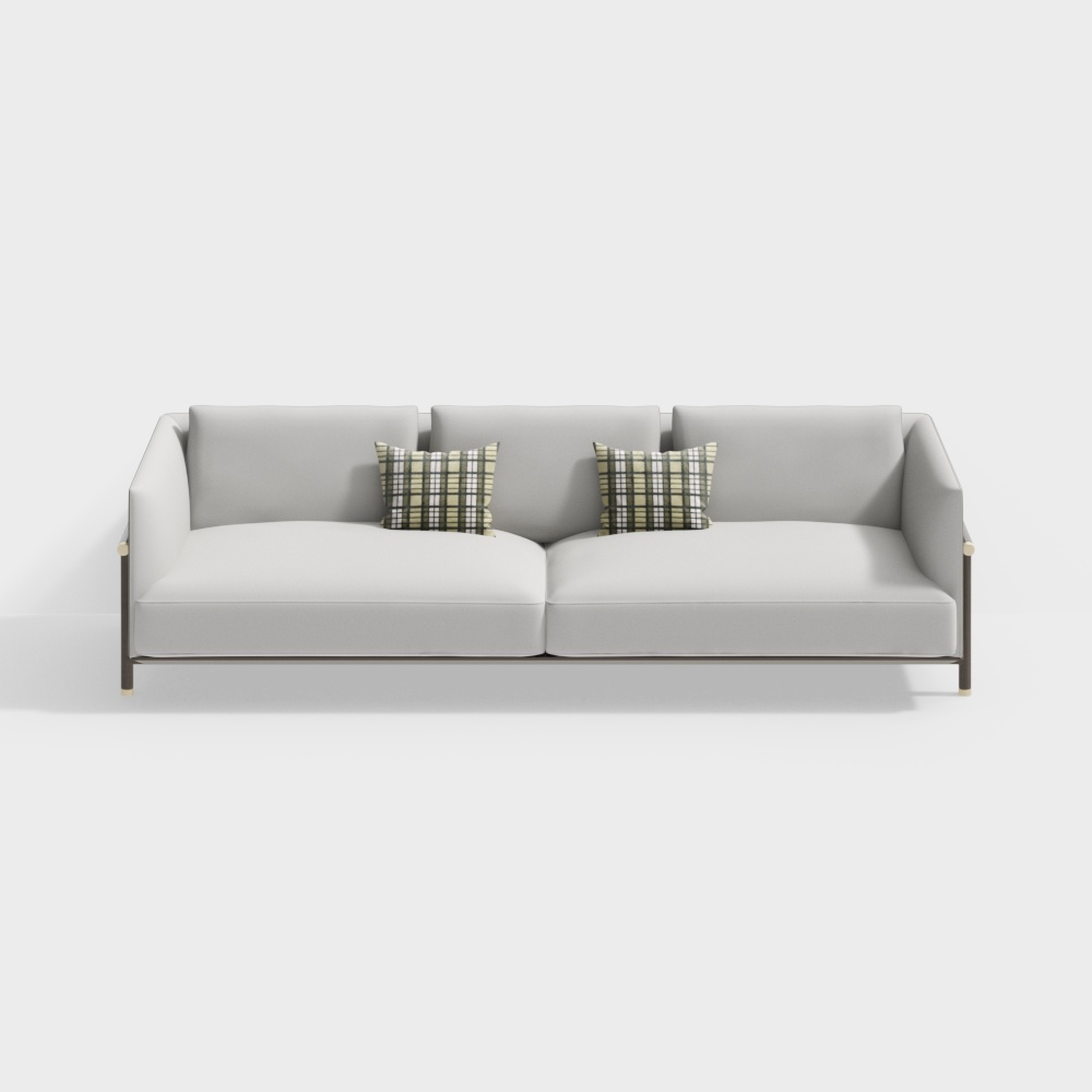 Cache carré rouge - Minimaliste oriental - Canapé 4 places - S2221