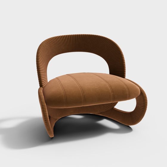 Elegant Curved Armchair 3D model