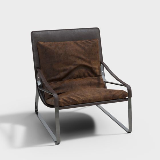 Elegant 3D Lounge Chair Model for Modern Spaces