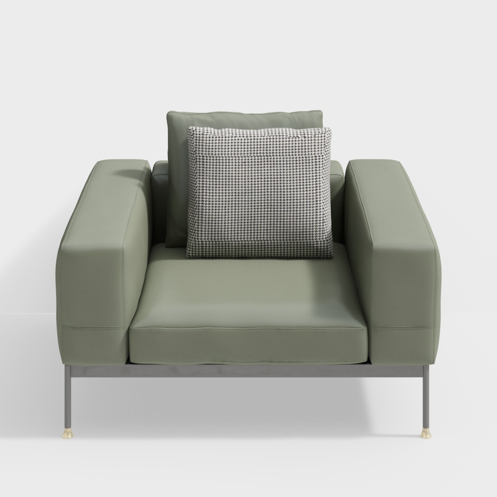 Red Square Print - Oriental Minimalism - Unit Sofa - S2938