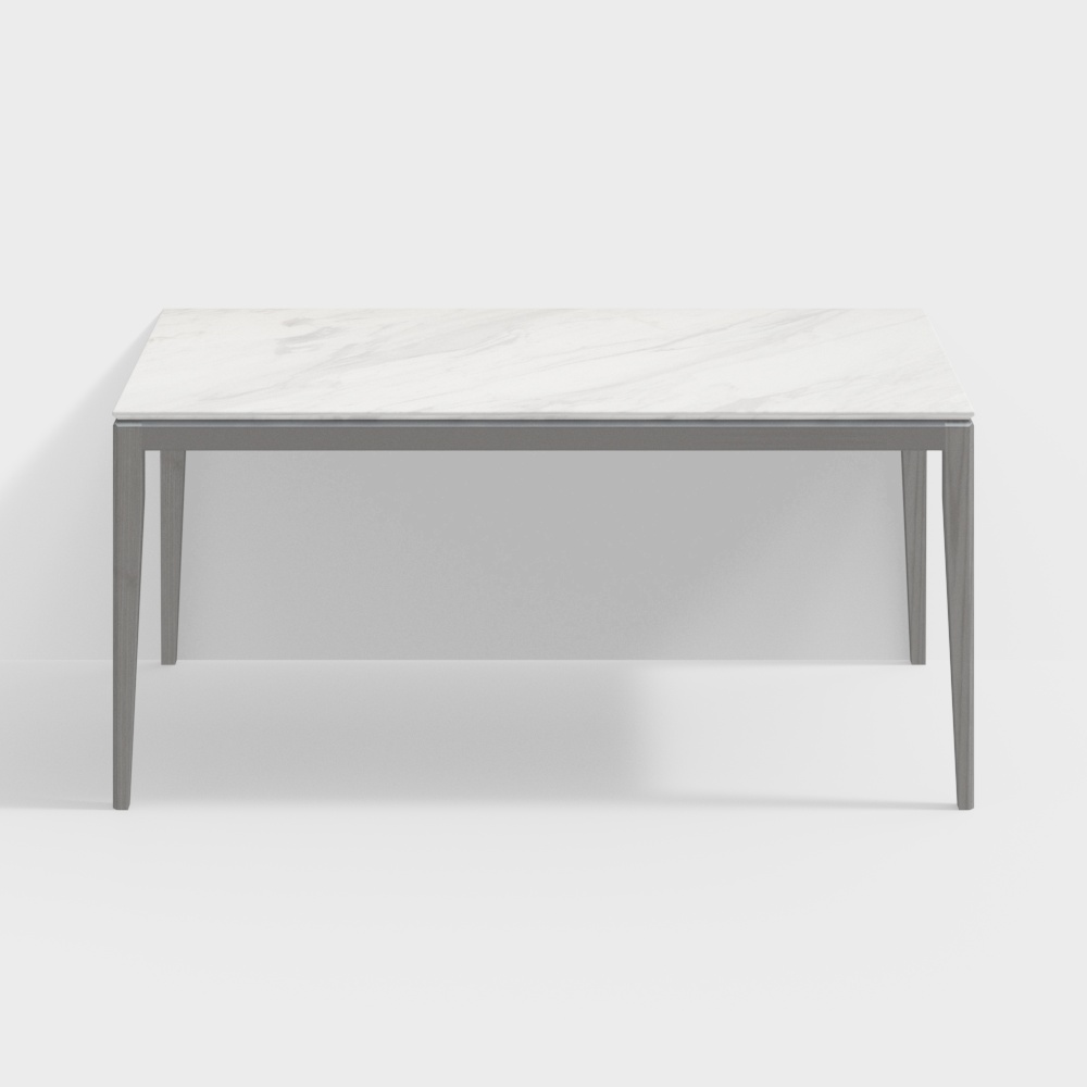 레드 스퀘어 프린트 - 오리엔탈 미니멀리즘 - 롱 다이닝 테이블 - ZT-018