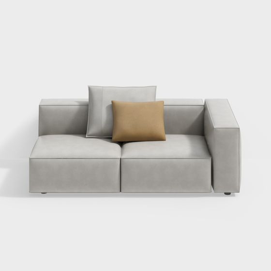 레드 스퀘어 씰 - 오리엔탈 미니멀리즘 - 싱글 팔걸이 입체 소파 - S2001