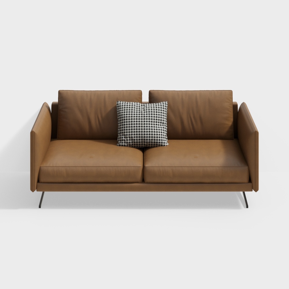 Red Square Print - Oriental Minimalist - Two-seat sofa - S2010