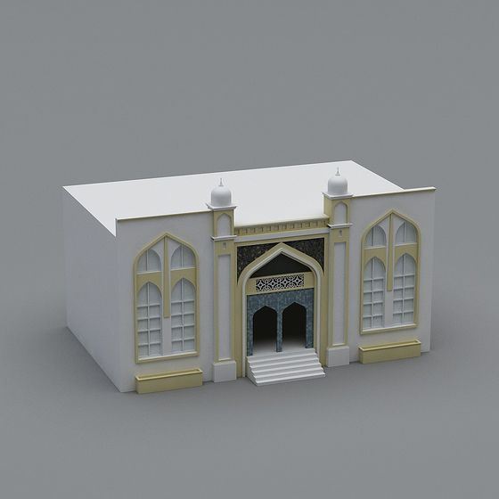 Middle Eastern Fortress Low-Poly 3D Model