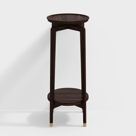 Elegant Vintage Wooden Plant Stand 3D model