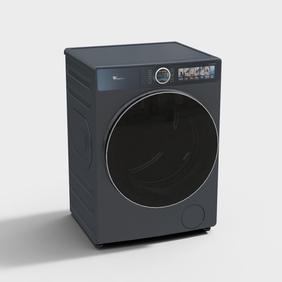 Modern Low-Polygon Washing Machine 3D Model