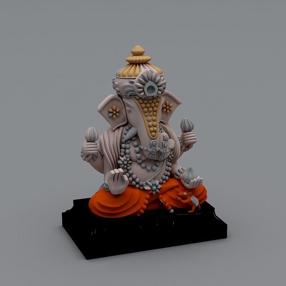 Stunning Low-Poly Ganesha 3D Model