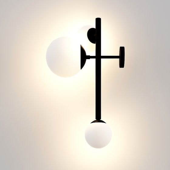 Cross Globe Wall Light 3D model for Modern Spaces