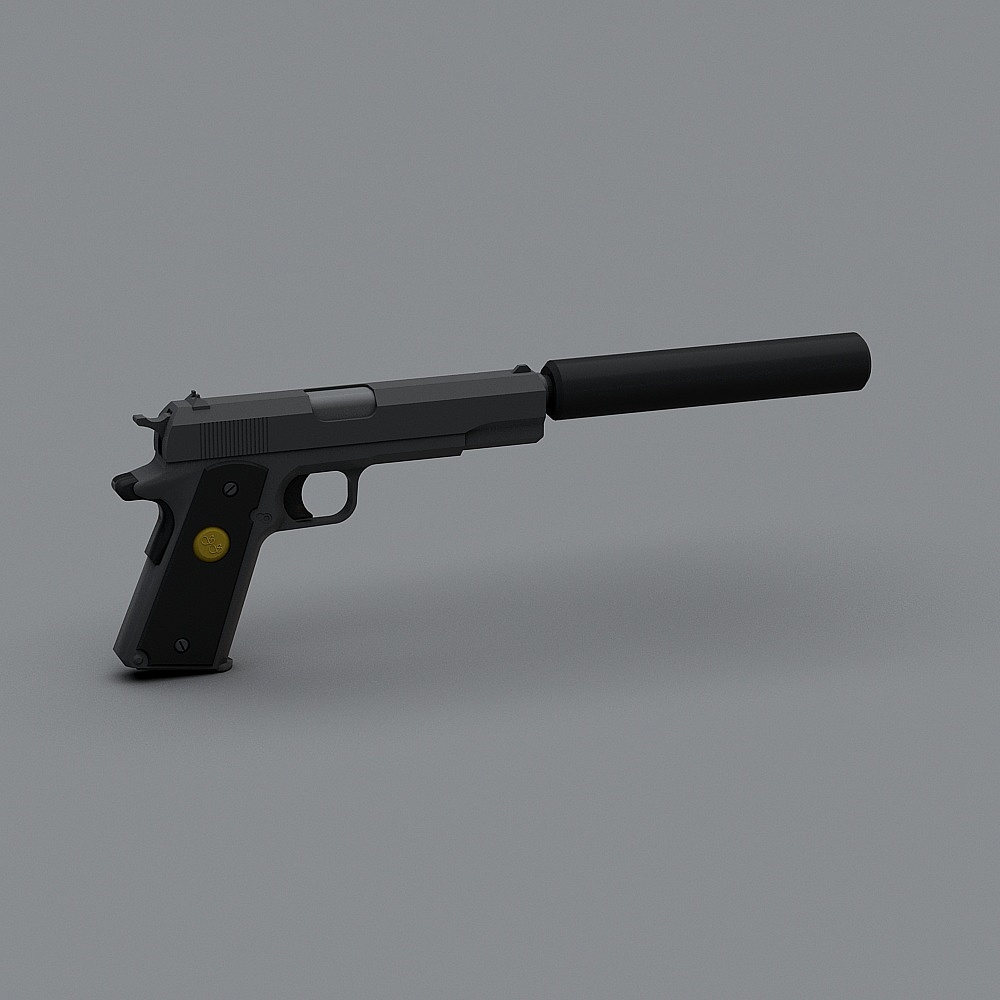Low-Poly Detailed Gun 3D model