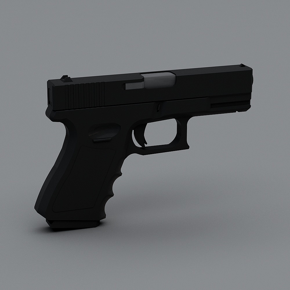 Stylish Low-Poly 3D Pistol Model