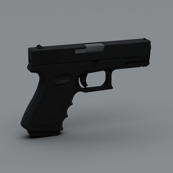 Stylish Low-Poly 3D Pistol Model