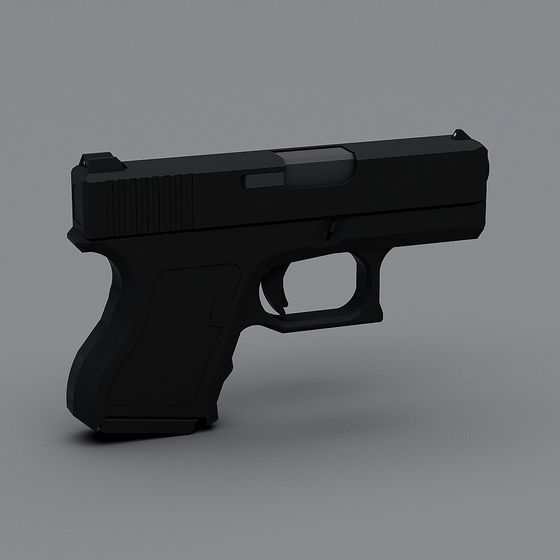 High-Detail Low-Poly 3D Handgun Model