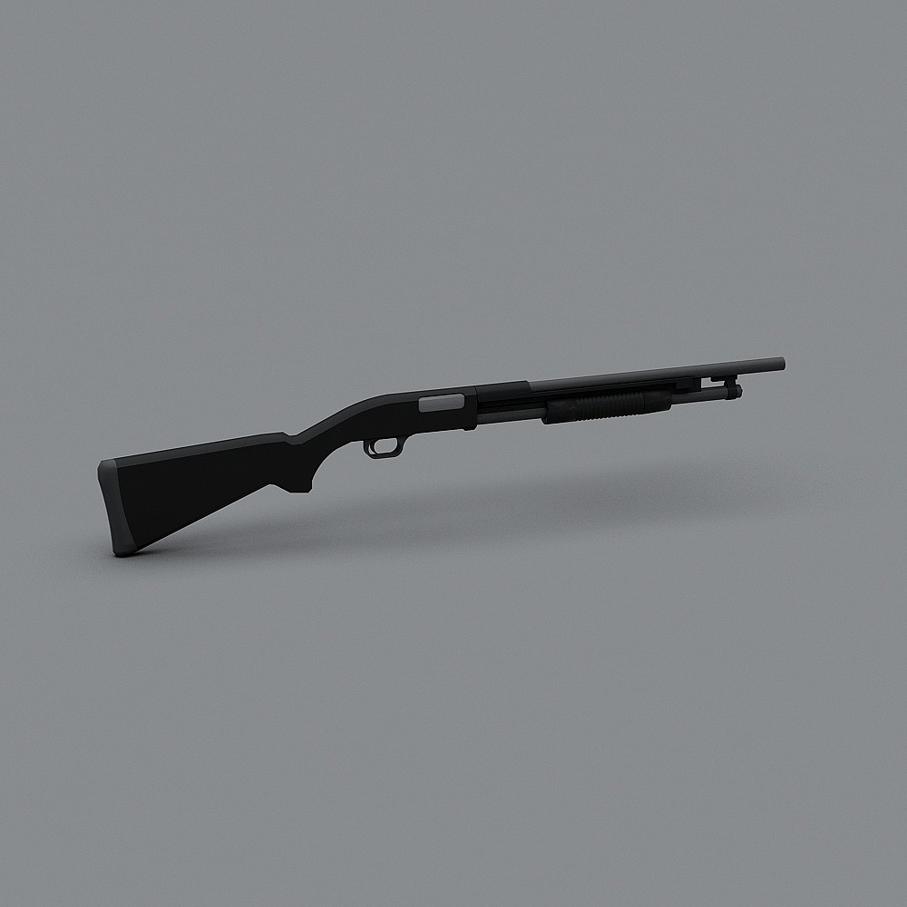 Low-Poly Detailed Shotgun 3D model