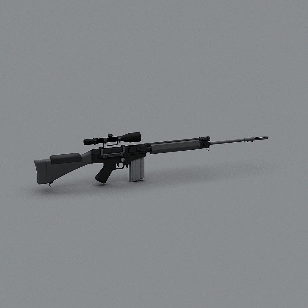 Low Poly Sniper Rifle 3D model for Creative Projects