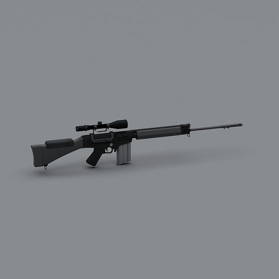 Low Poly Sniper Rifle 3D model for Creative Projects