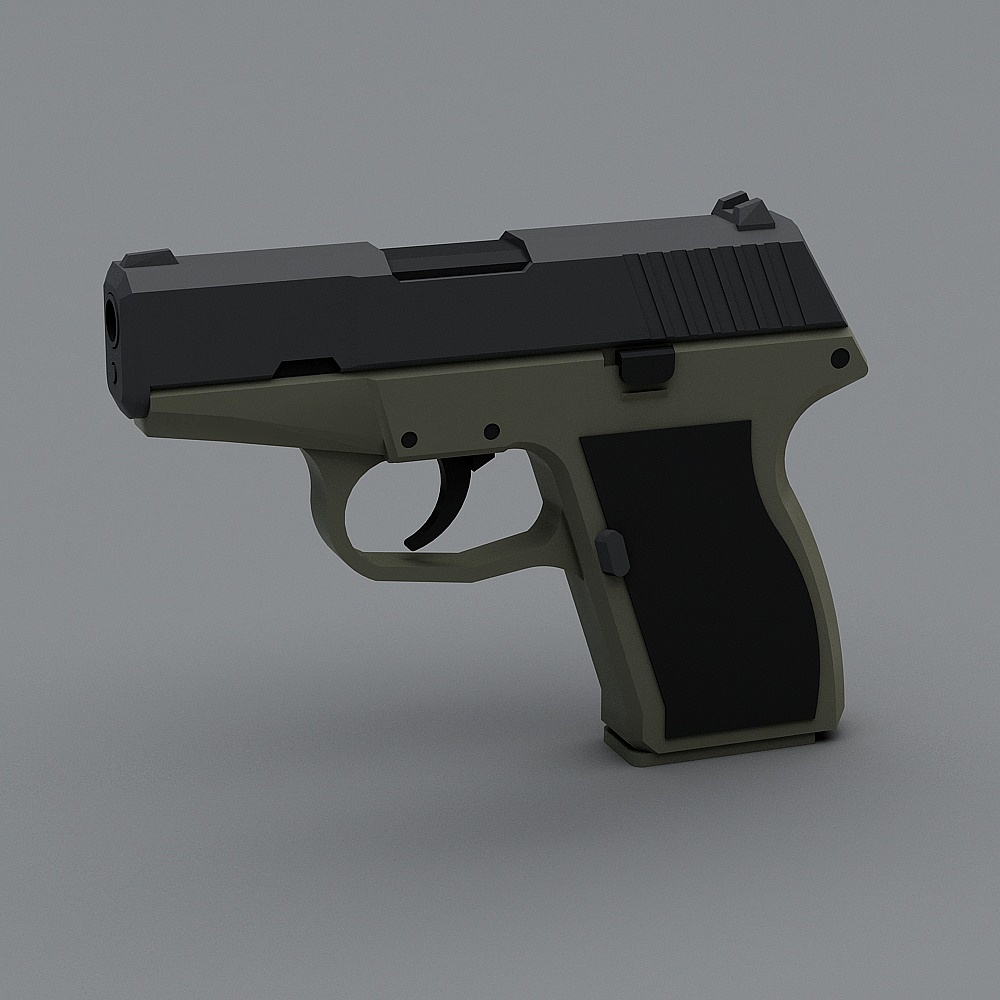 Low Poly Detailed Firearm 3D Model