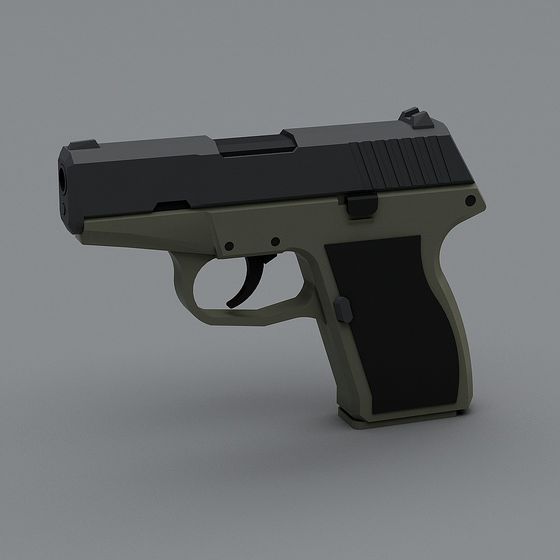 Low Poly Detailed Firearm 3D Model