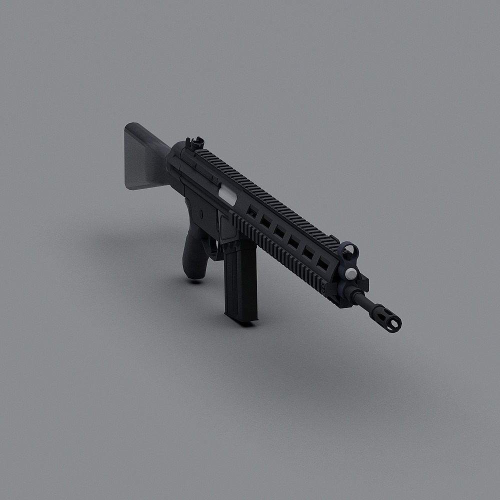 Stylish Low-Polygon 3D Rifle Model for Creative Projects