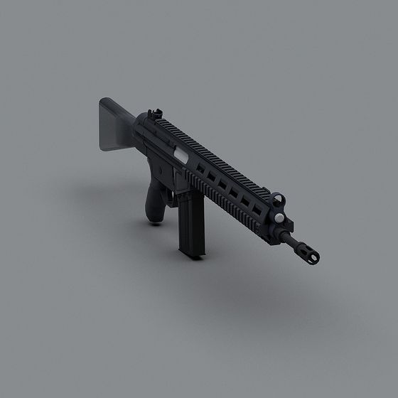 Stylish Low-Polygon 3D Rifle Model for Creative Projects