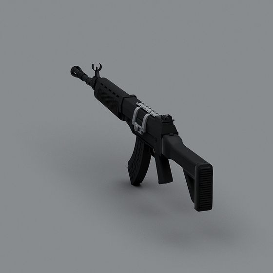 High-Detail Low-Poly AK-47 3D model