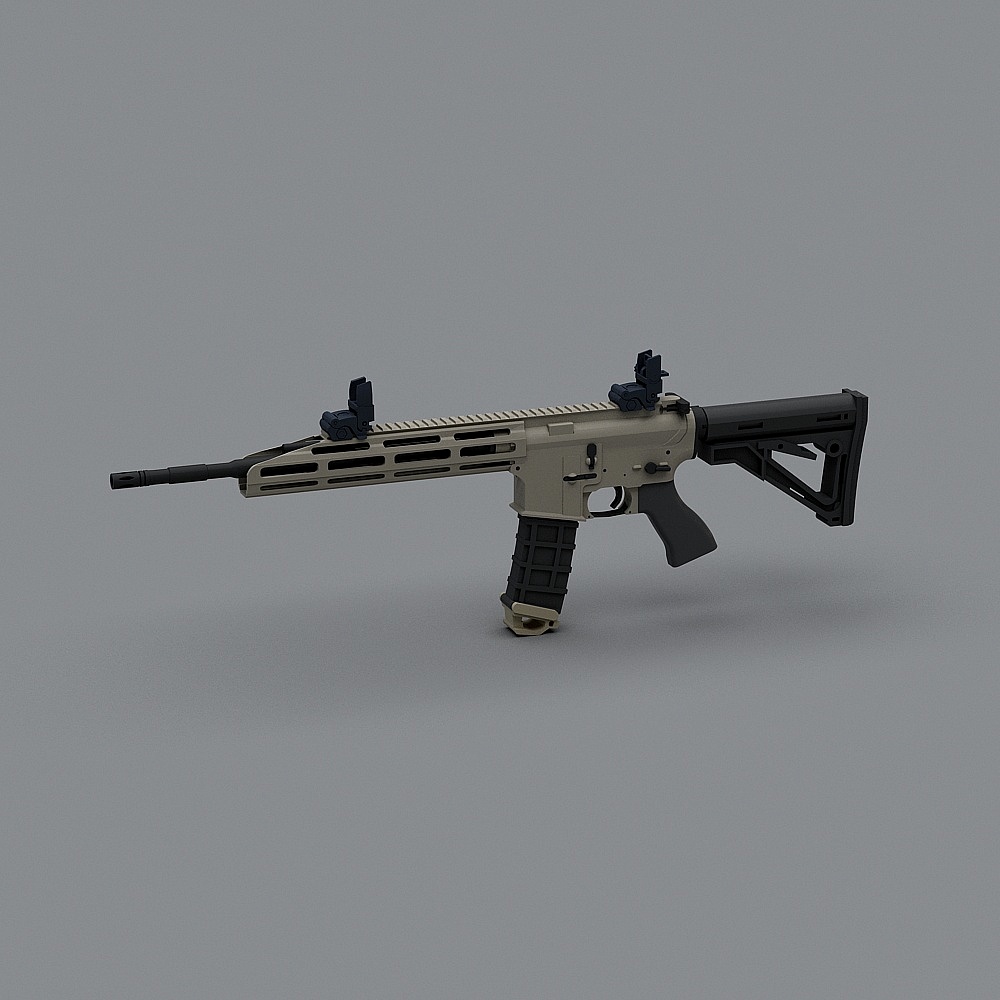 Realistic Low-Poly Tactical Firearm 3D model
