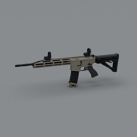 Realistic Low-Poly Tactical Firearm 3D model