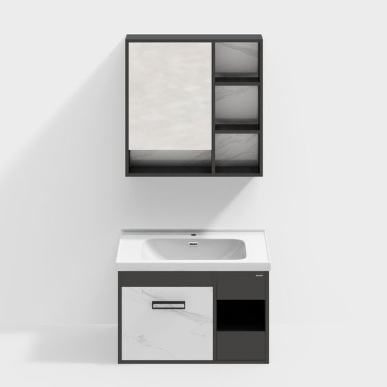 Modern Minimalist Bathroom Cabinet 3D model