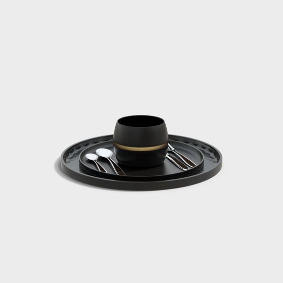 Elegant Tea Set 3D model for Modern Aesthetics