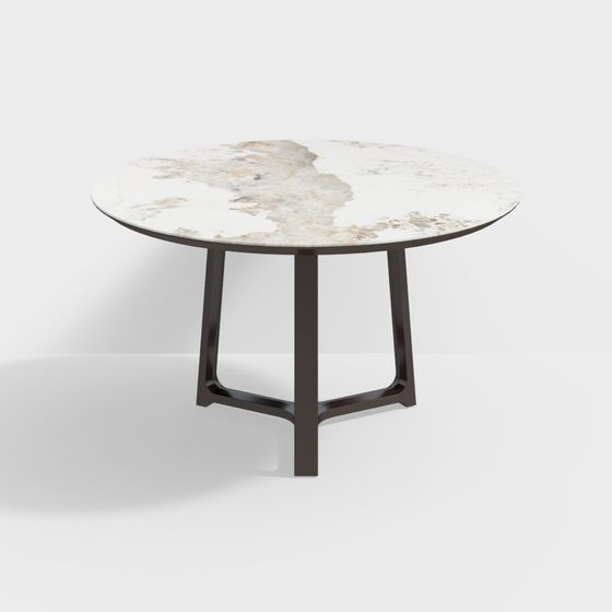 Stylish Marble Round Table 3D model for Contemporary Spaces