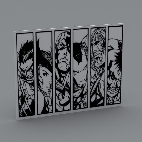 Six Heroes Portraits Low-Poly 3D Model