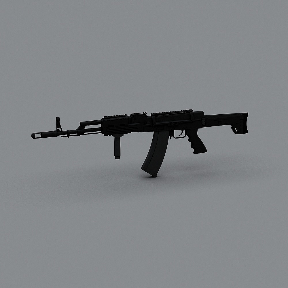 Detailed Low-Poly AK-47 3D model