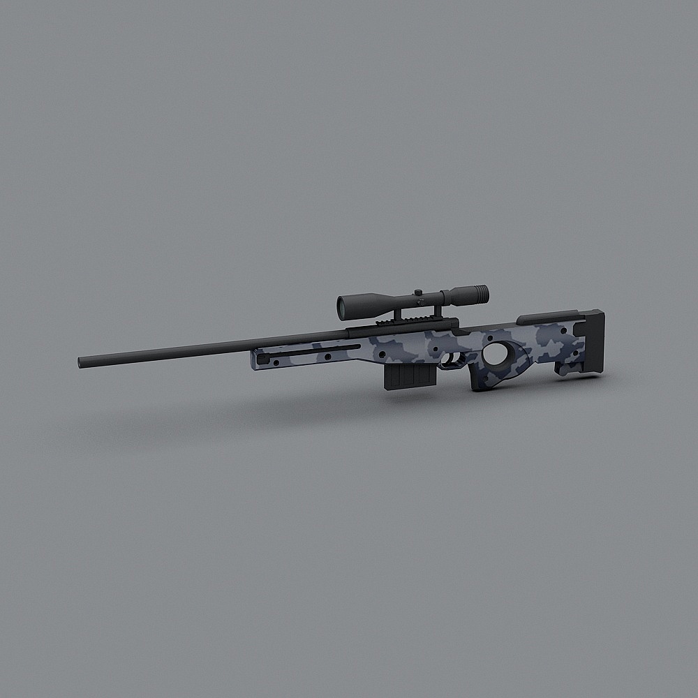 Realistic Camouflage Sniper Rifle 3D model
