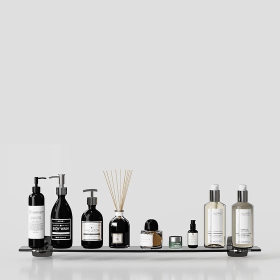 Elegant Bathroom Care Set 3D model
