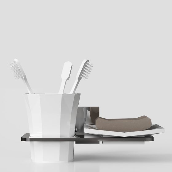 Minimalist Toothbrush Holder and Cup Set 3D model