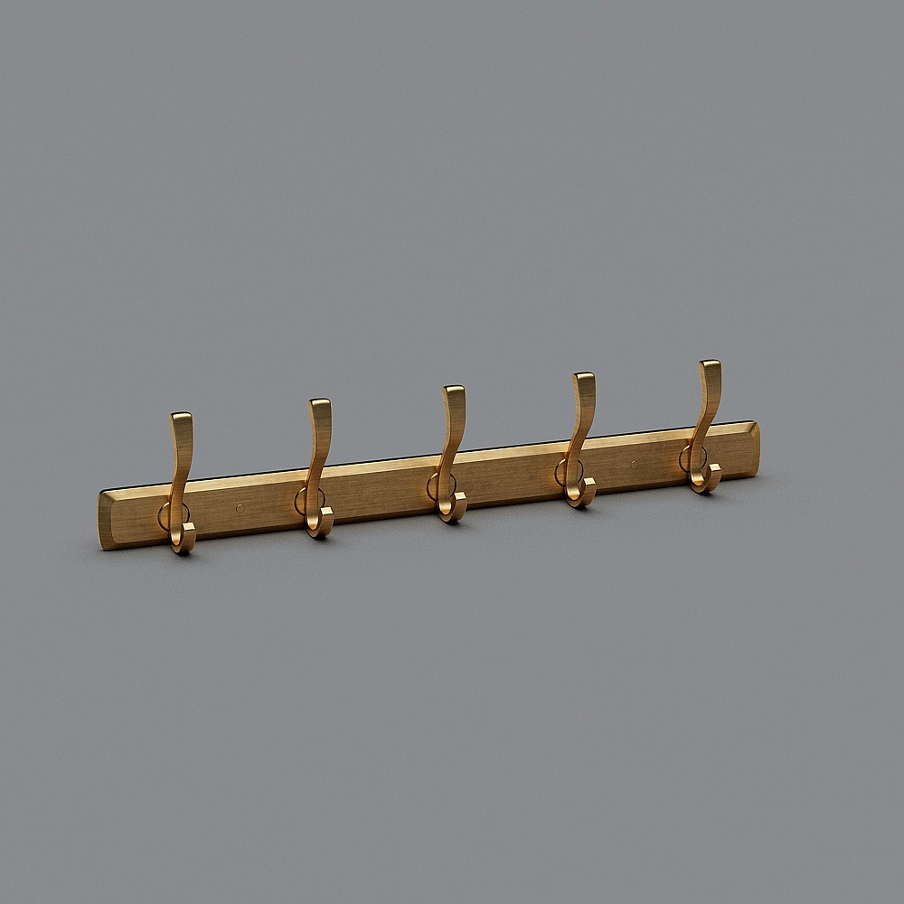 Elegant Gold Hook 3D model for Modern Interiors