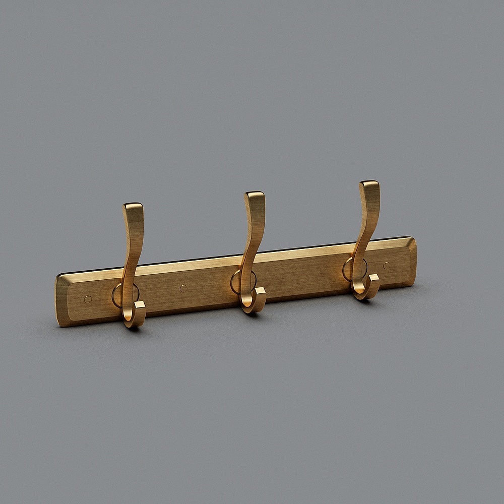 Elegant Gold Hook 3D Model for Modern Interiors
