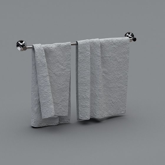 Elegant Towel Rack 3D model for Modern Bathrooms