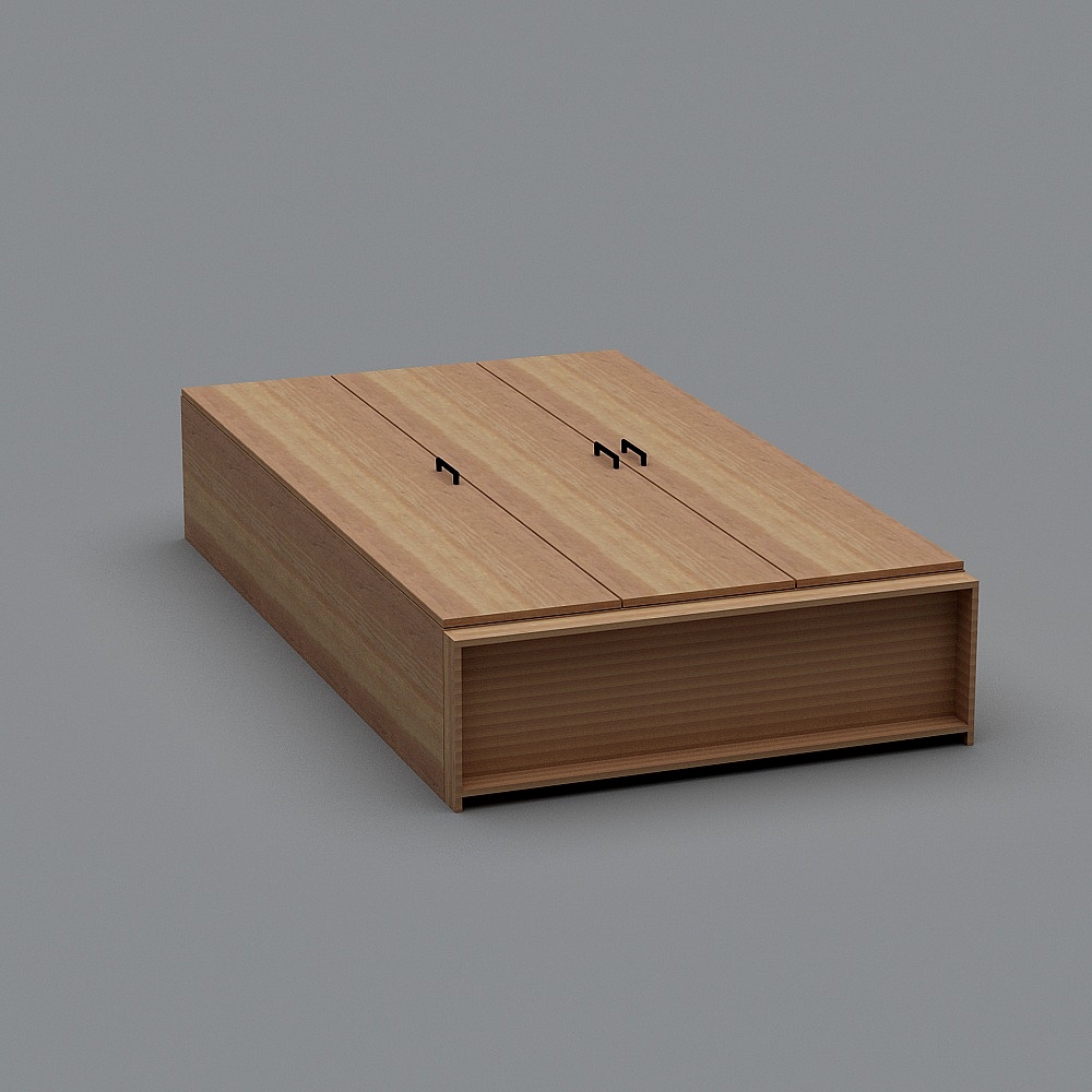 Unique Wooden Storage Box 3D model
