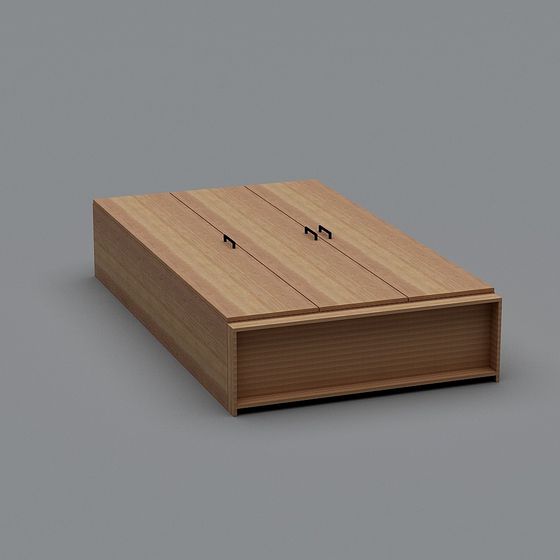 Unique Wooden Storage Box 3D model