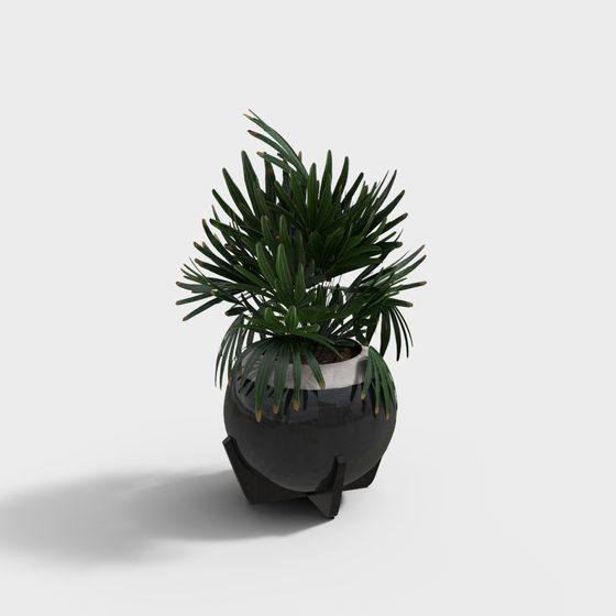 Stylish Low-Poly Plant Pot 3D model