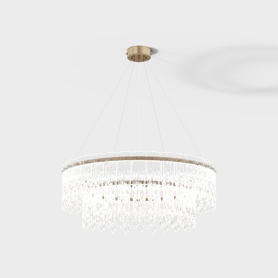 Elegant Low-Poly Chandelier 3D model