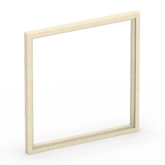 Rectangular Window Cover 3D Model in Brown