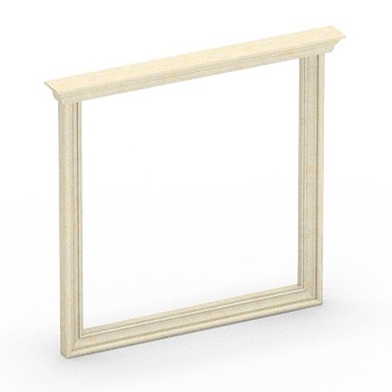 White Rectangular Window Cover 3D Model
