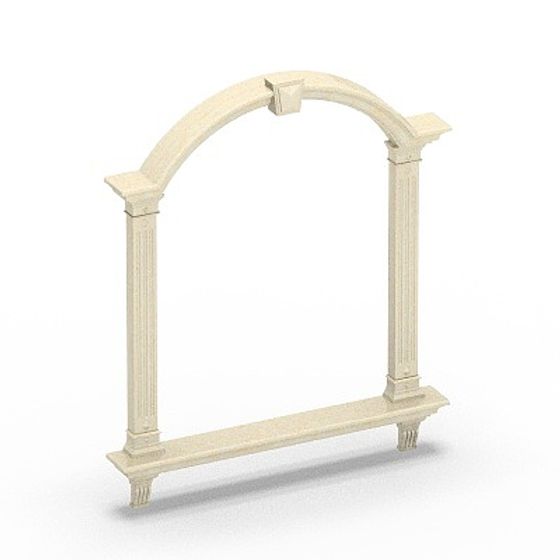 Elegant White Curved Window Cover 3D Model