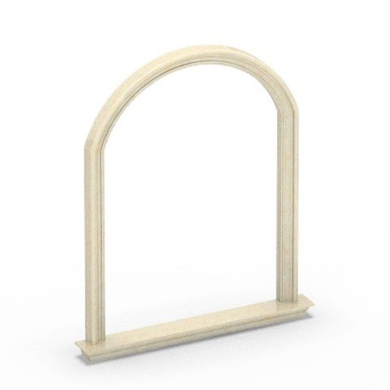 Curved Window Cover 3D Model in White